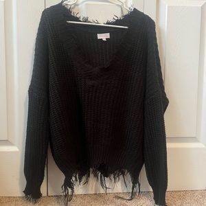 Pink Lily Black Sweater Medium